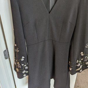 H&M Embroidered Dress Black Size 8